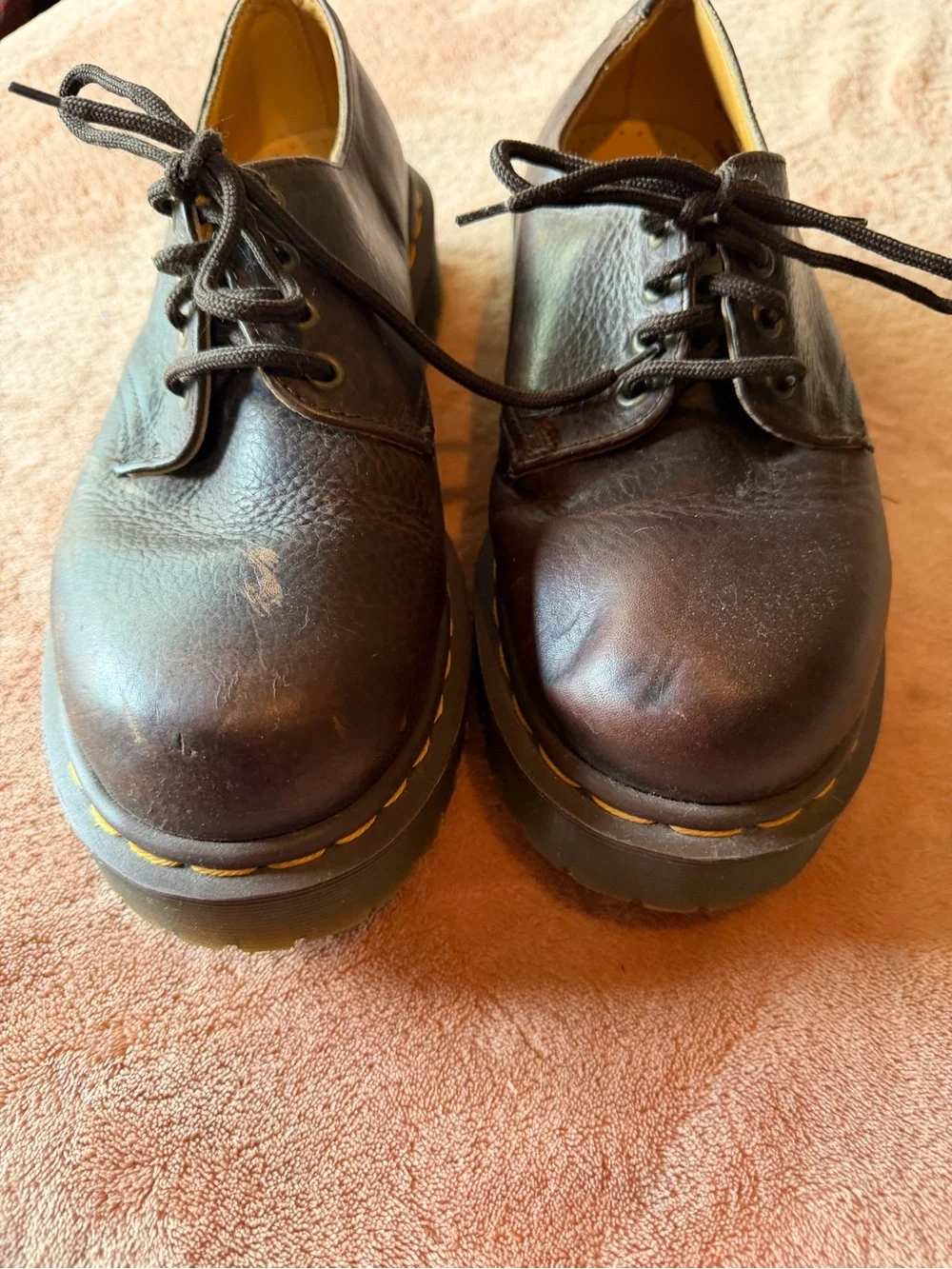 Dr. Martens Brown Leather 3-Eye Derby Shoes